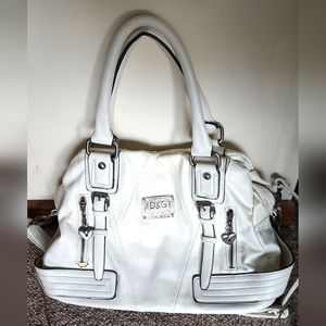 Large White Genuine Leather Satchel